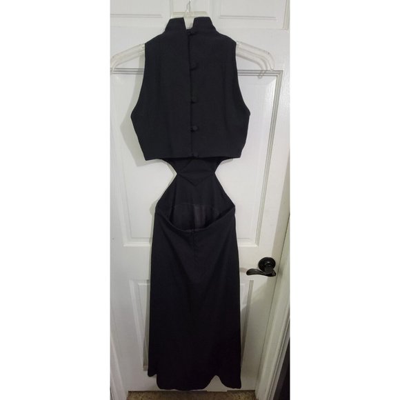 Lynn Lugo Women's Dress Cut Out Waist High Neck Sleeveless Black Size P - Picture 5 of 13